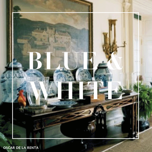 Blue and cream wallpaper from GP & J Baker