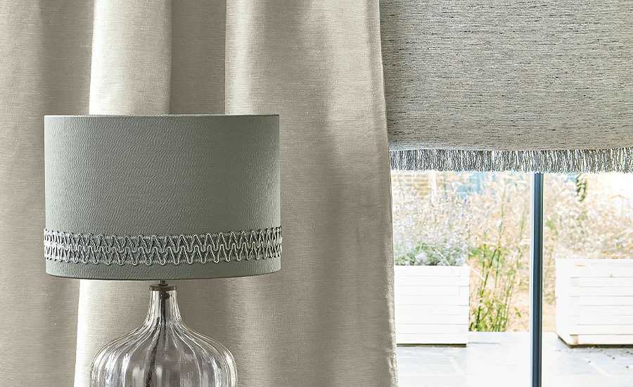 Lampshade with textured trim