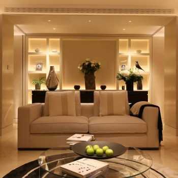 Backlit cream units in Sitting Room 