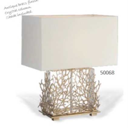 Beautiful cream R V Astley Table Lamp branches square base and shade